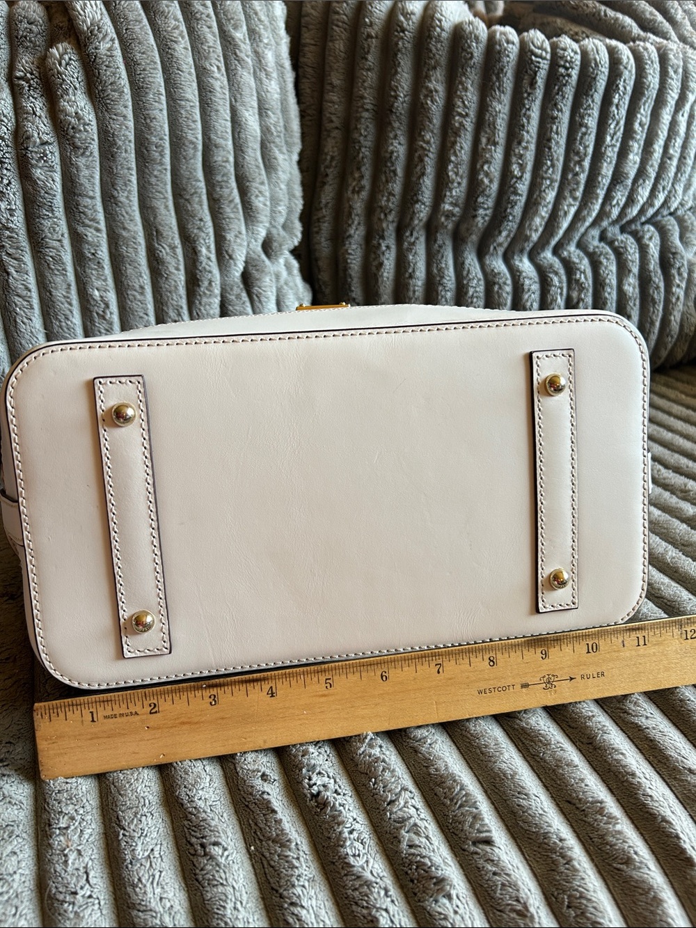 Dooney & Bourke 1975 Beacon Collection Woven Domed Satchel NWOT White Leather - Picture 5 of 16